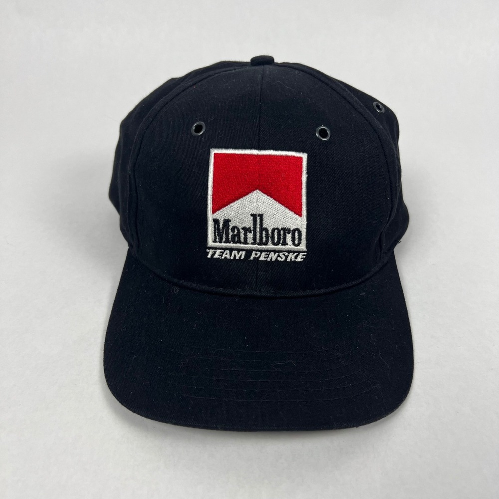 Vintage 90s Marlboro Team Penske Hat Men's OSFA Black 90s IndyCar Cap